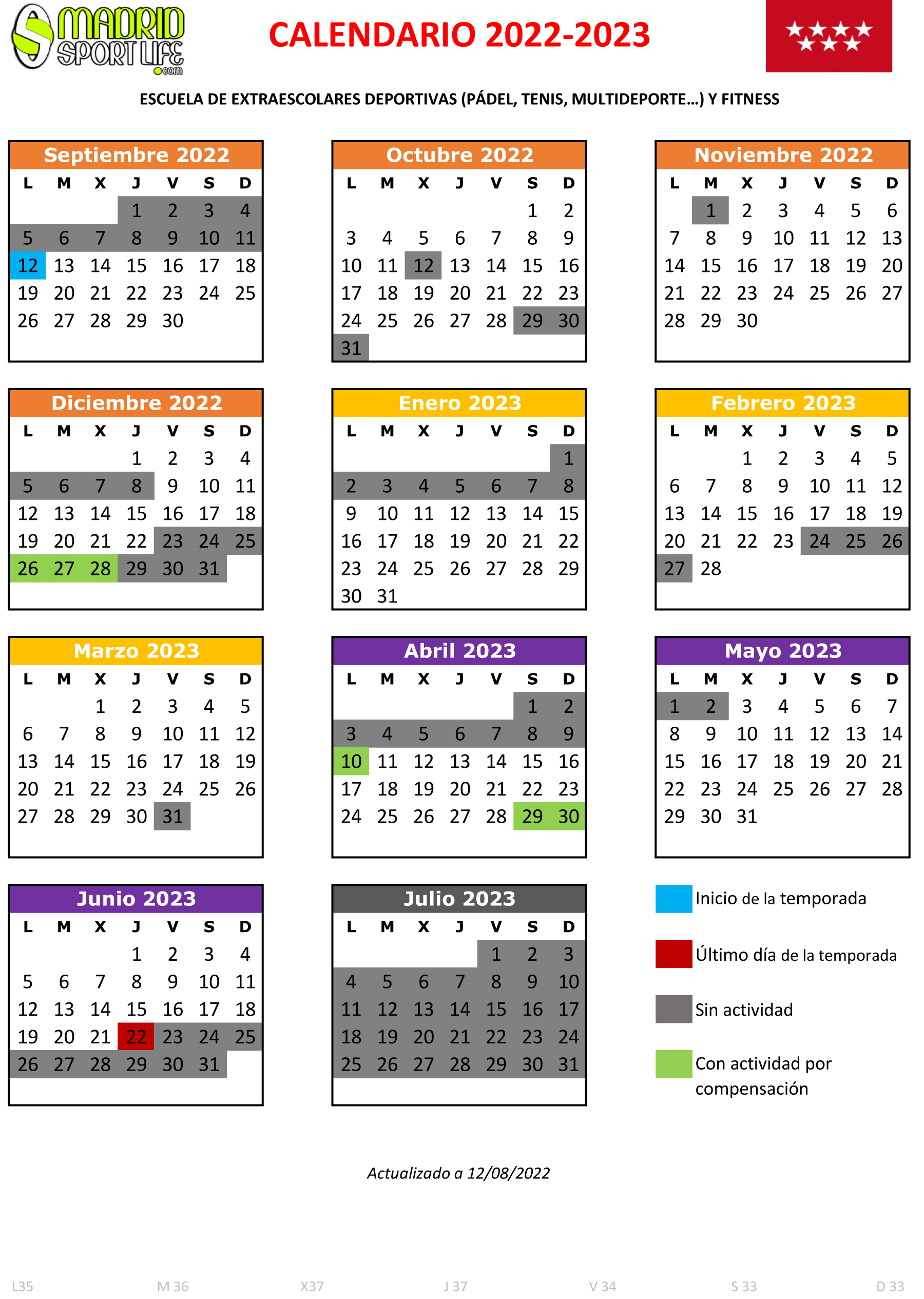 Calendario 2022 2023