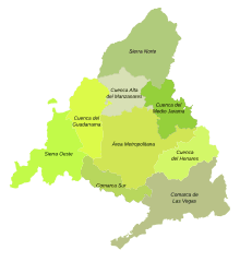 Mapa comarcal de la comunidad de madrid